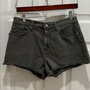 7 For All Mankind green olive Jean Shorts